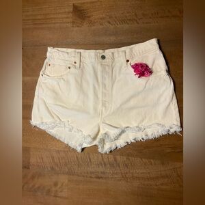 Levis 501 Shorts White